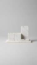 Set minimalista de organizadores de mármol para escritorio
