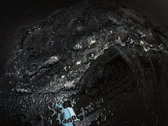 Angled view of the three-dimensional relief on Blackwave XL