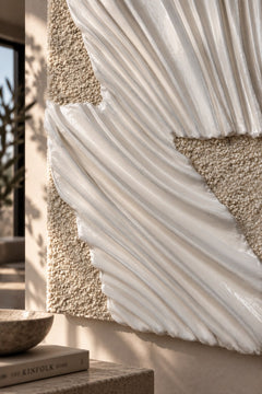 Detail of plaster folds and epoxy resin on The Tides
